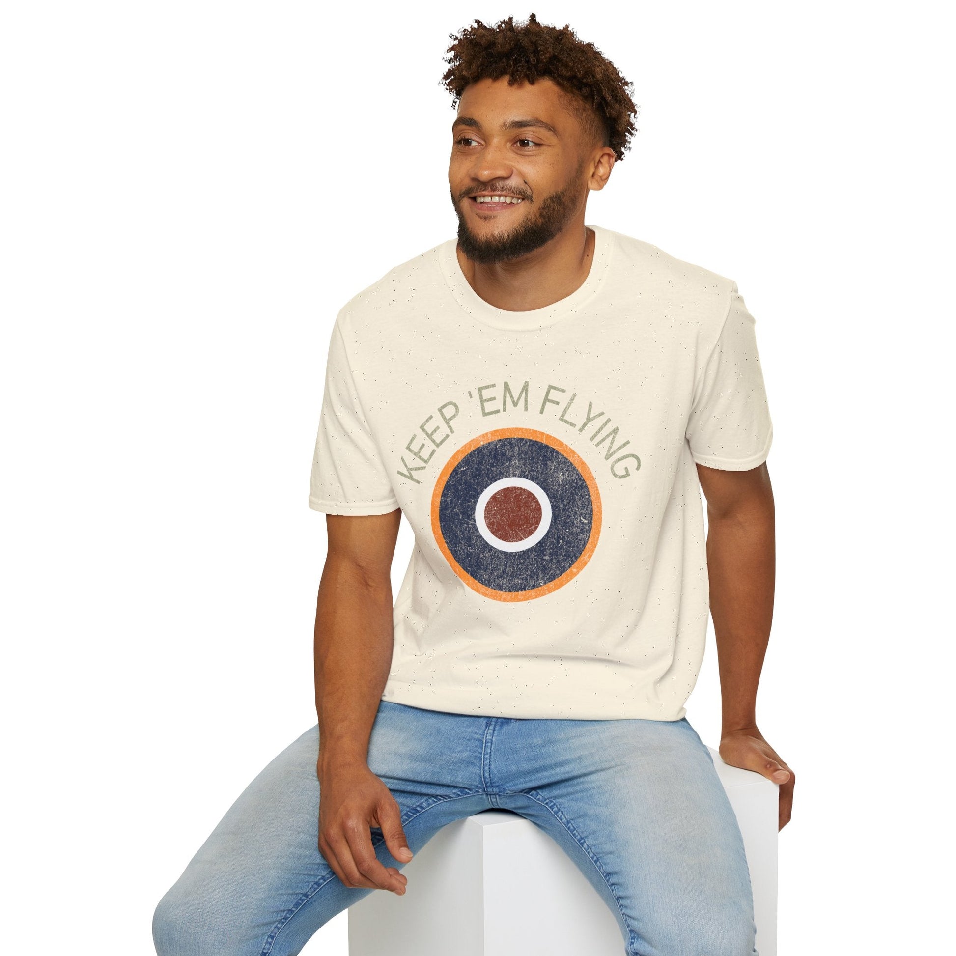 RAF Type C1 Roundel “Keep ’Em Flying” WWII Heritage T Shirt – Royal Air Force Pilot gifts warbird t shirt