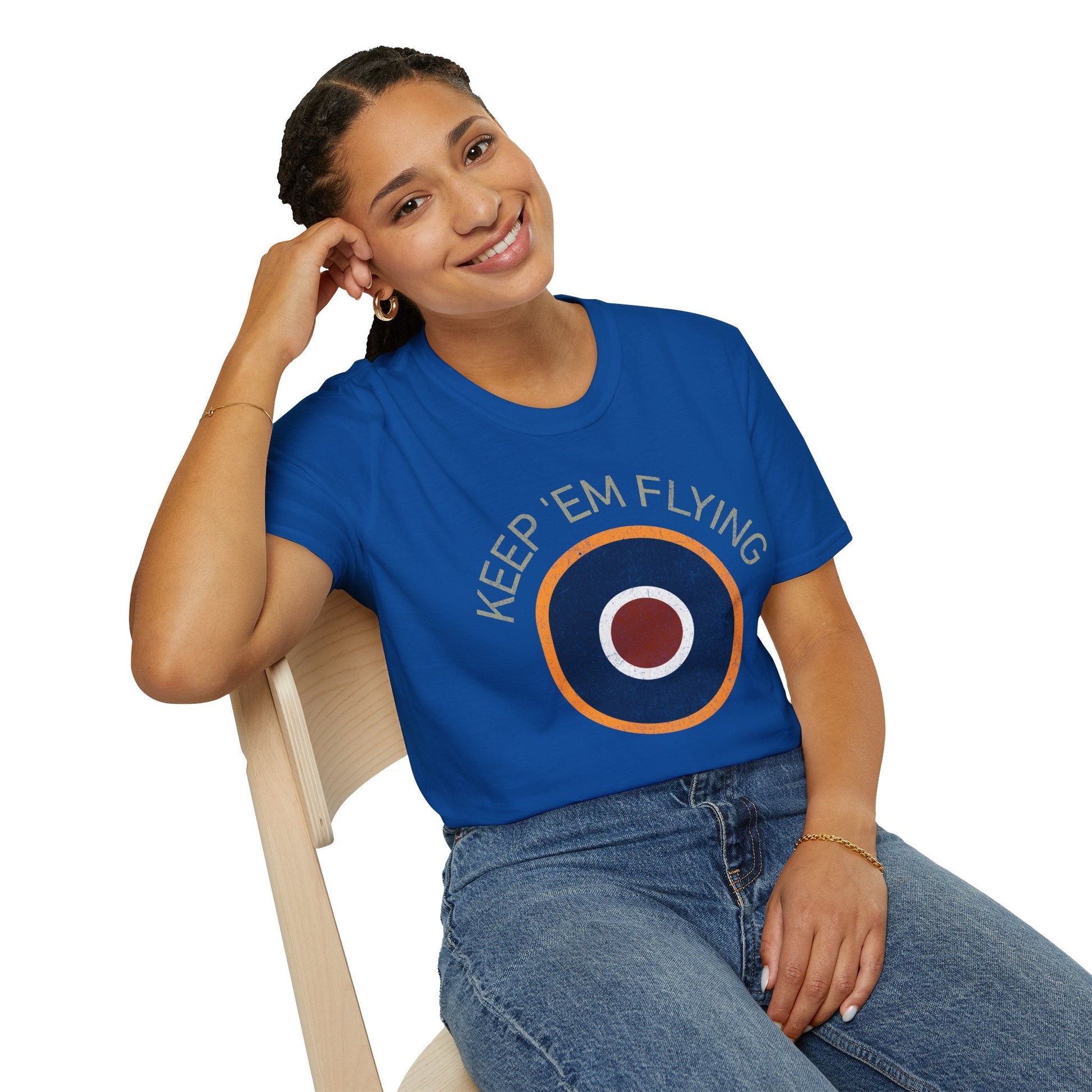 RAF Type C1 Roundel “Keep ’Em Flying” WWII Heritage T Shirt – Royal Air Force Pilot gifts warbird t shirt