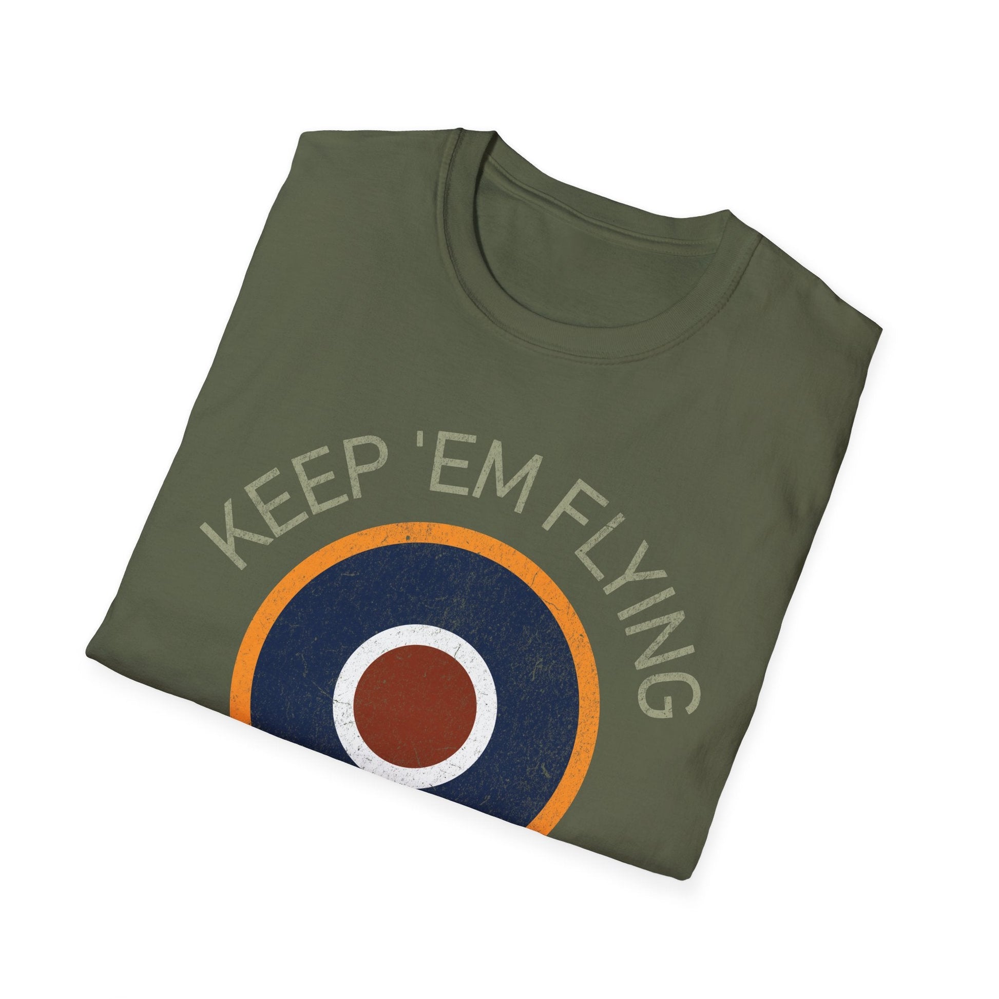 RAF Type C1 Roundel “Keep ’Em Flying” WWII Heritage T Shirt – Royal Air Force Pilot gifts warbird t shirt