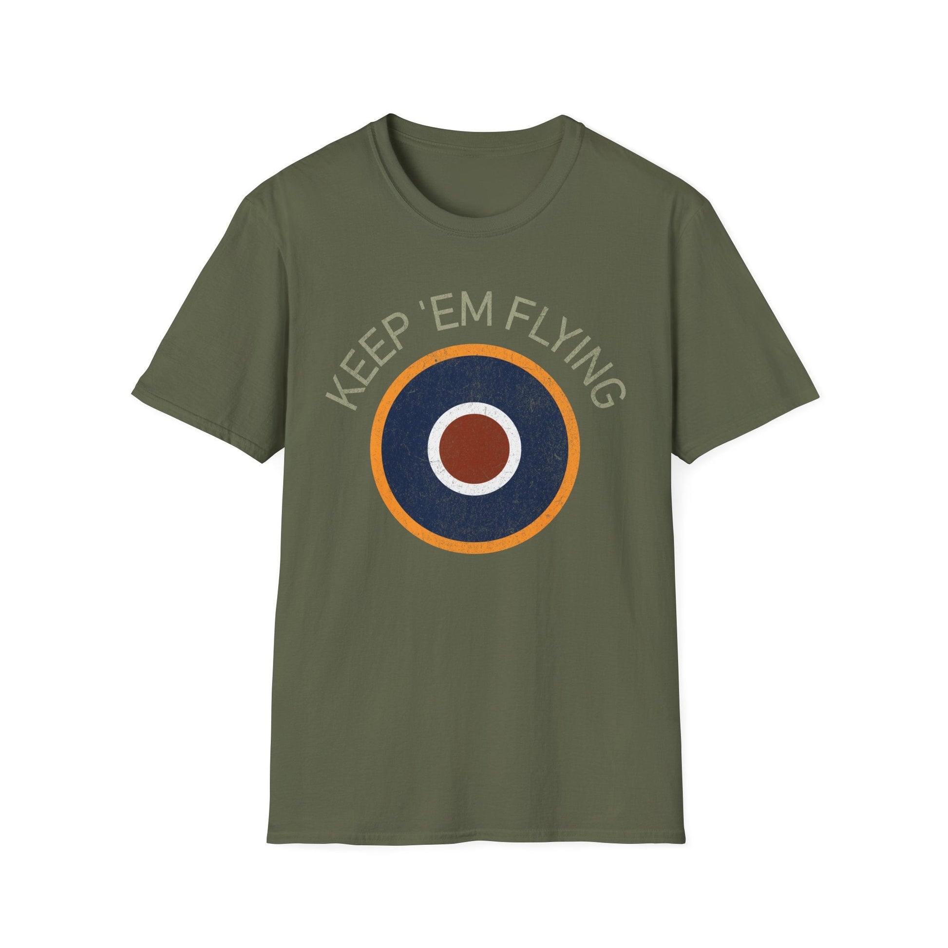 RAF Type C1 Roundel “Keep ’Em Flying” WWII Heritage T Shirt – Royal Air Force Pilot gifts warbird t shirt