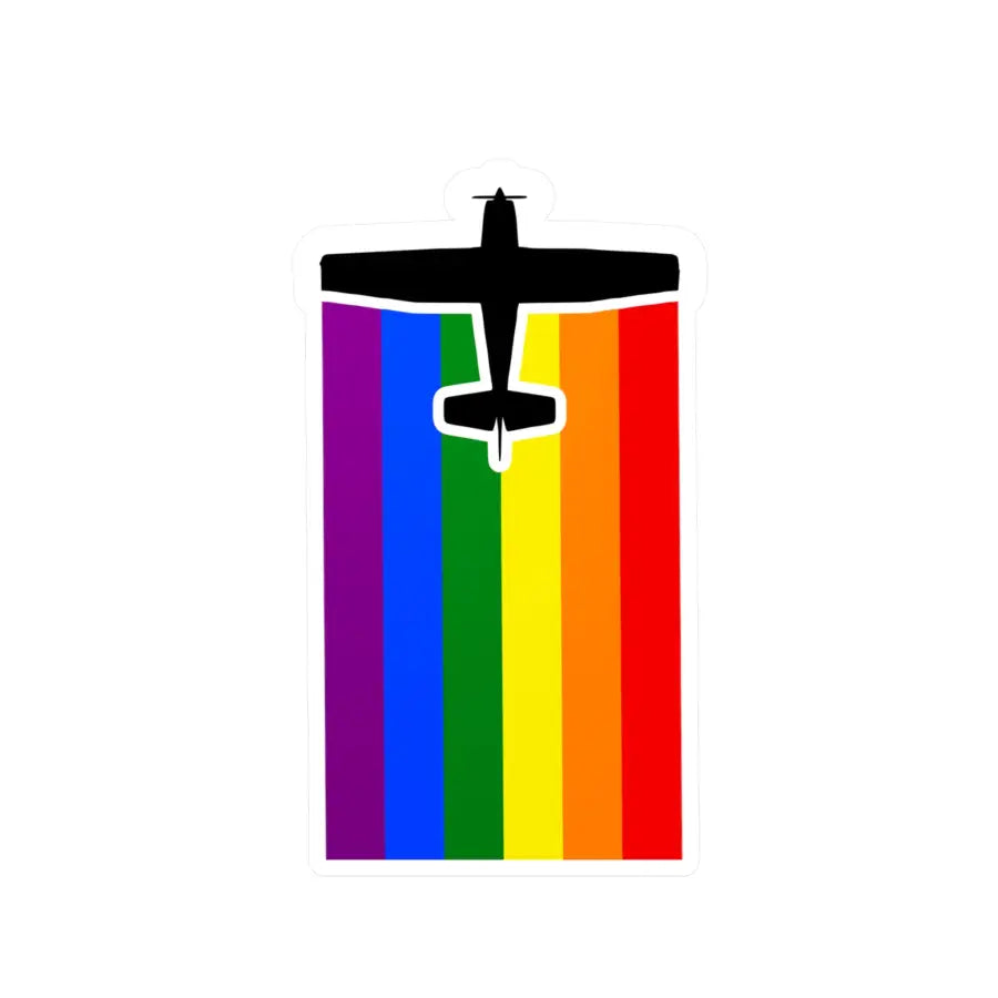 Rainbow Pride Airplane Kiss-Cut Vinyl Decal - Paper products - Pilot gifts - WWII warbird t-shirt