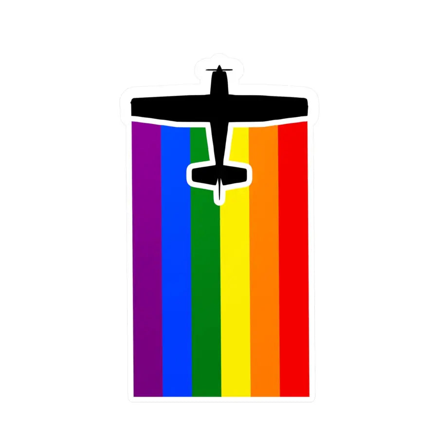 Rainbow Pride Airplane Kiss-Cut Vinyl Decal - Paper products - Pilot gifts - WWII warbird t-shirt