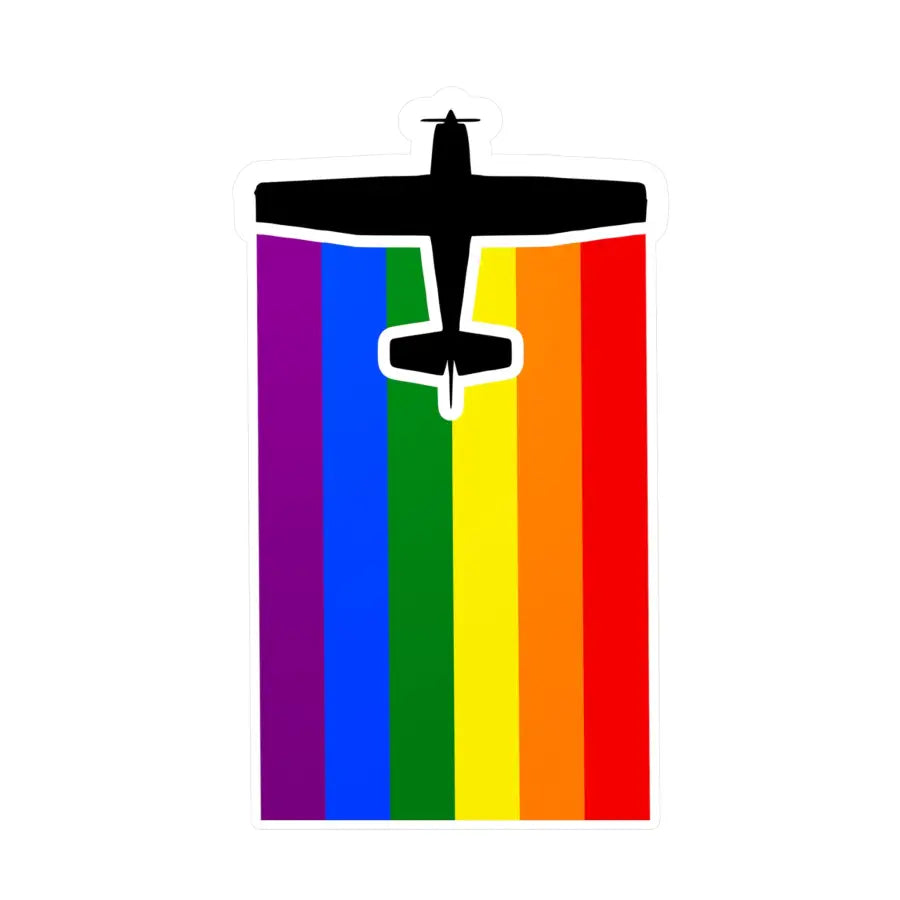 Rainbow Pride Airplane Kiss-Cut Vinyl Decal - Paper products - Pilot gifts - WWII warbird t-shirt