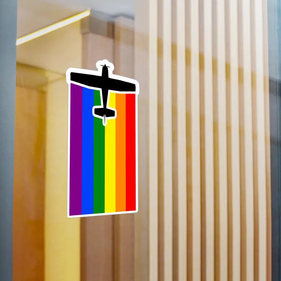 Rainbow Pride Airplane Kiss-Cut Vinyl Decal - Paper products - Pilot gifts - WWII warbird t-shirt