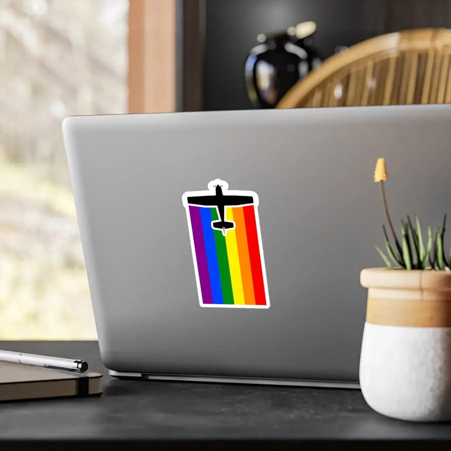 Rainbow Pride Airplane Kiss-Cut Vinyl Decal - Paper products - Gifts for pilots - Aviation apparel