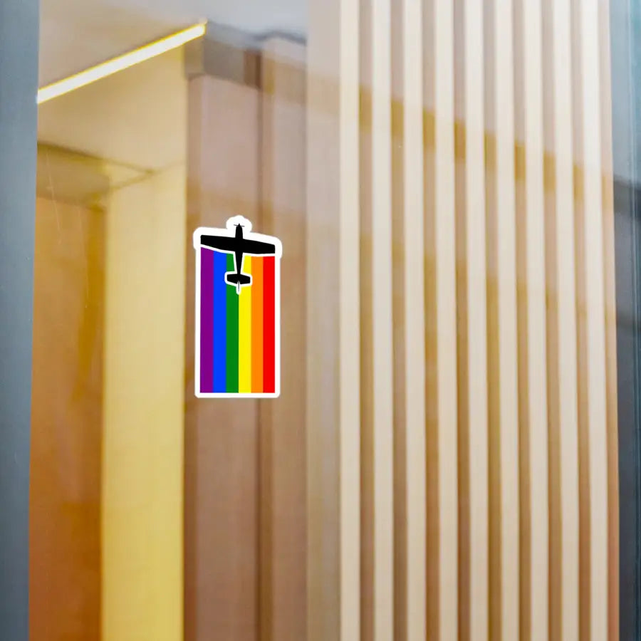 Rainbow Pride Airplane Kiss-Cut Vinyl Decal - Paper products - Gifts for pilots - Aviation apparel