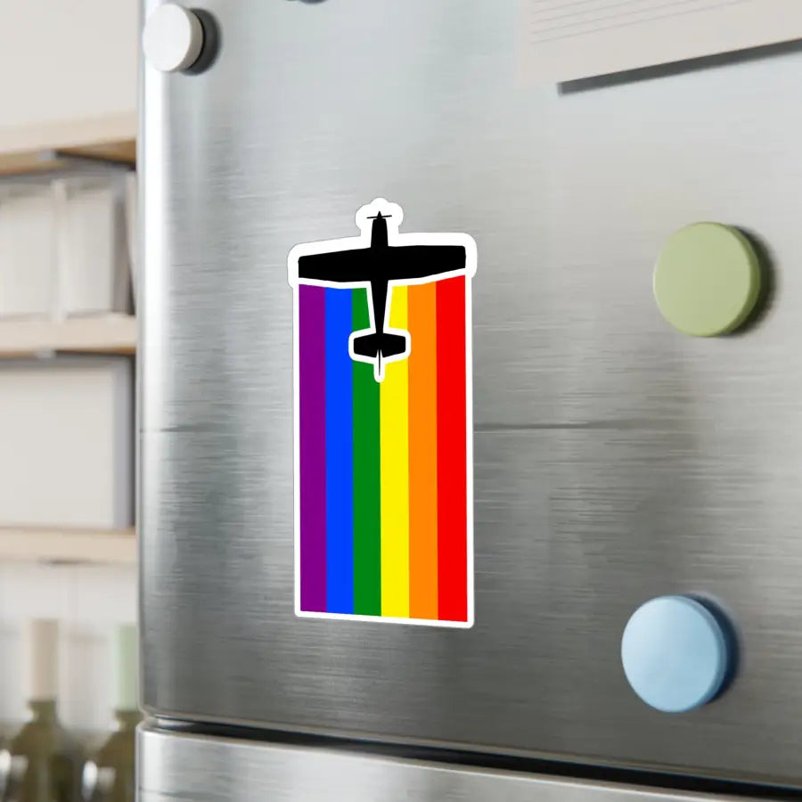 Rainbow Pride Airplane Kiss-Cut Vinyl Decal - Paper products - Gifts for pilots - Aviation apparel