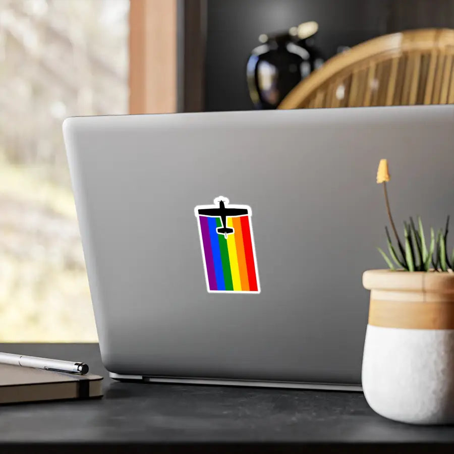 Rainbow Pride Airplane Kiss-Cut Vinyl Decal - Paper products - Gifts for pilots - Aviation apparel