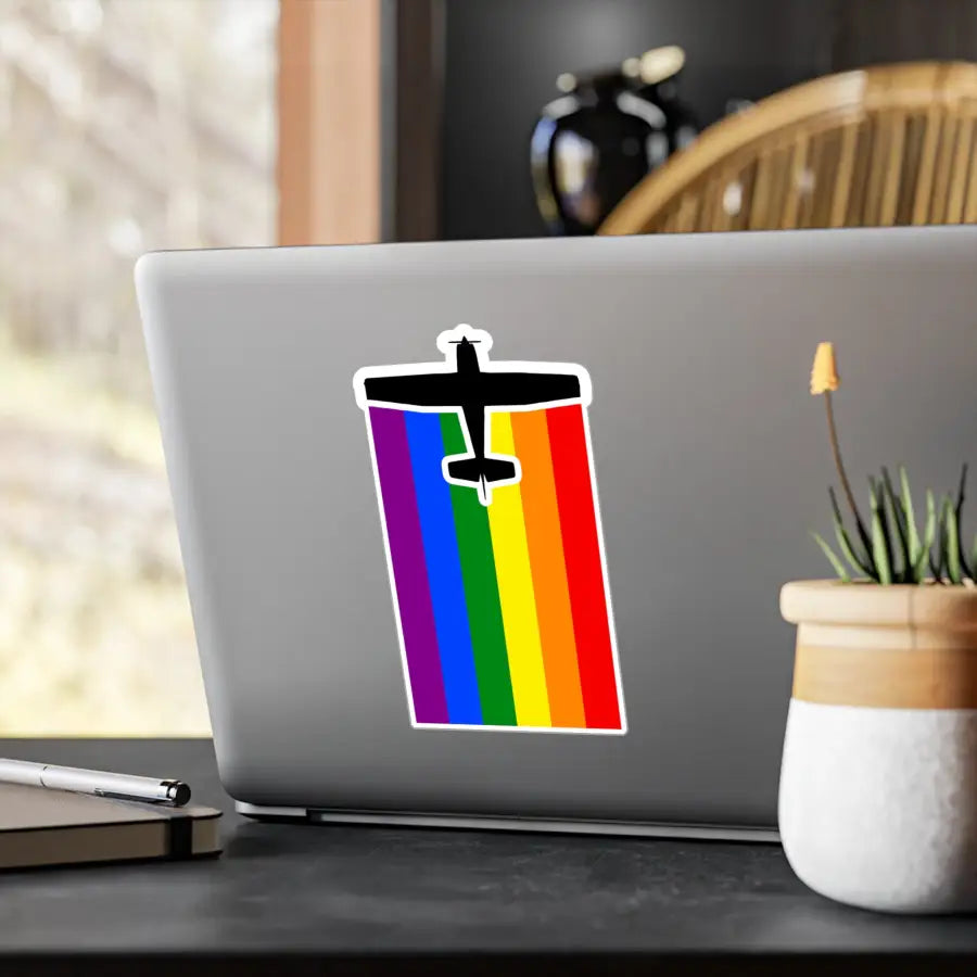Rainbow Pride Airplane Kiss-Cut Vinyl Decal - Paper products - Gifts for pilots - Aviation apparel