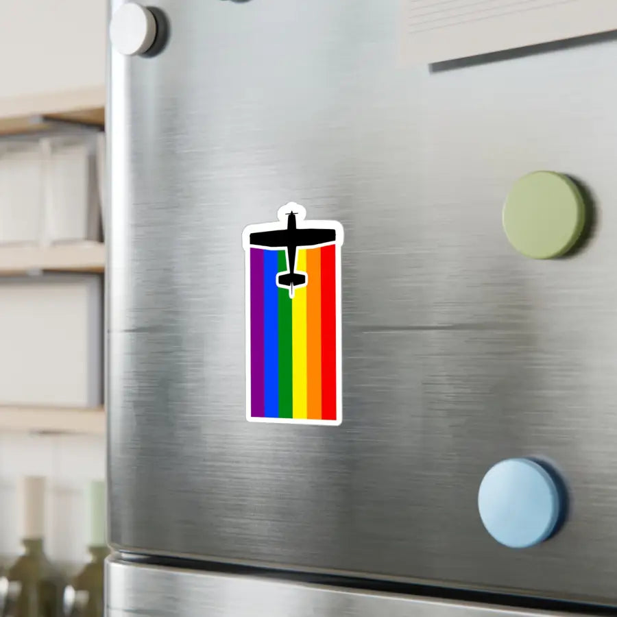 Rainbow Pride Airplane Kiss-Cut Vinyl Decal - Paper products - Gifts for pilots - Aviation apparel
