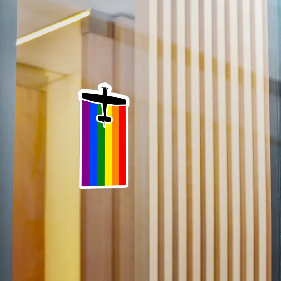 Rainbow Pride Airplane Kiss-Cut Vinyl Decal - Paper products - Pilot gifts - WWII warbird t-shirt