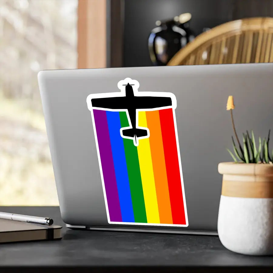 Rainbow Pride Airplane Kiss-Cut Vinyl Decal - Paper products - Gifts for pilots - Aviation apparel