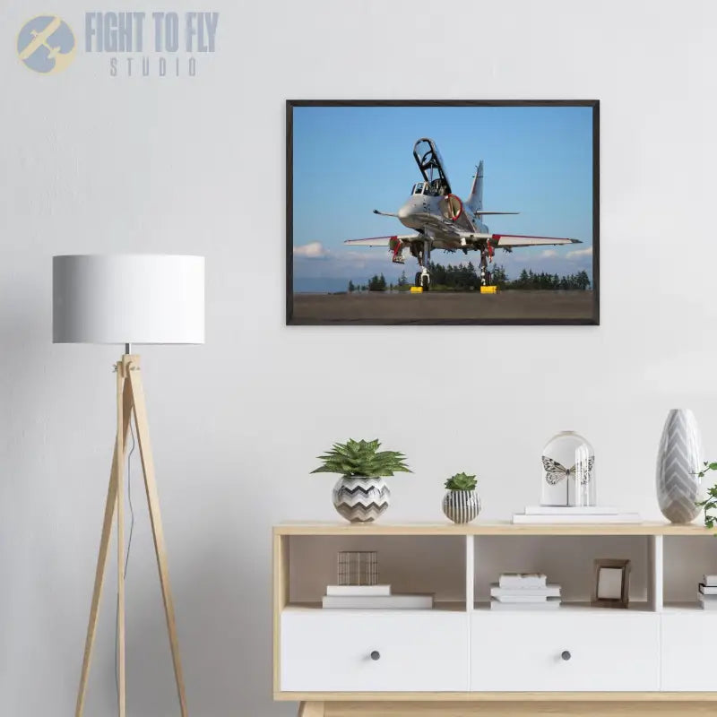 Ramp Ready: Full View of A-4 Skyhawk - Print Material - Gifts for pilots - Aviation apparel