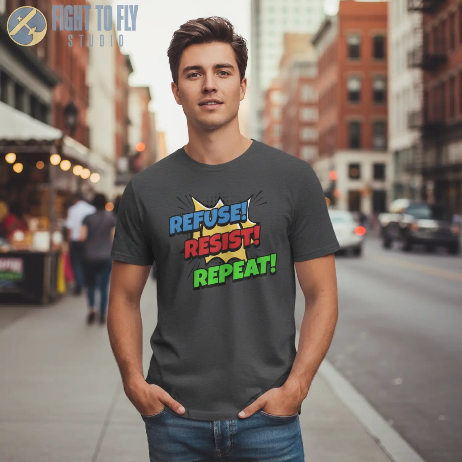 Refuse! Resist! Repeat! - T-Shirt - Pilot gifts - WWII warbird t-shirt