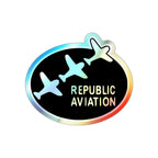 Republic Aviation Holographic Die-Cut Stickers - Paper products - Pilot gifts - WWII warbird t-shirt
