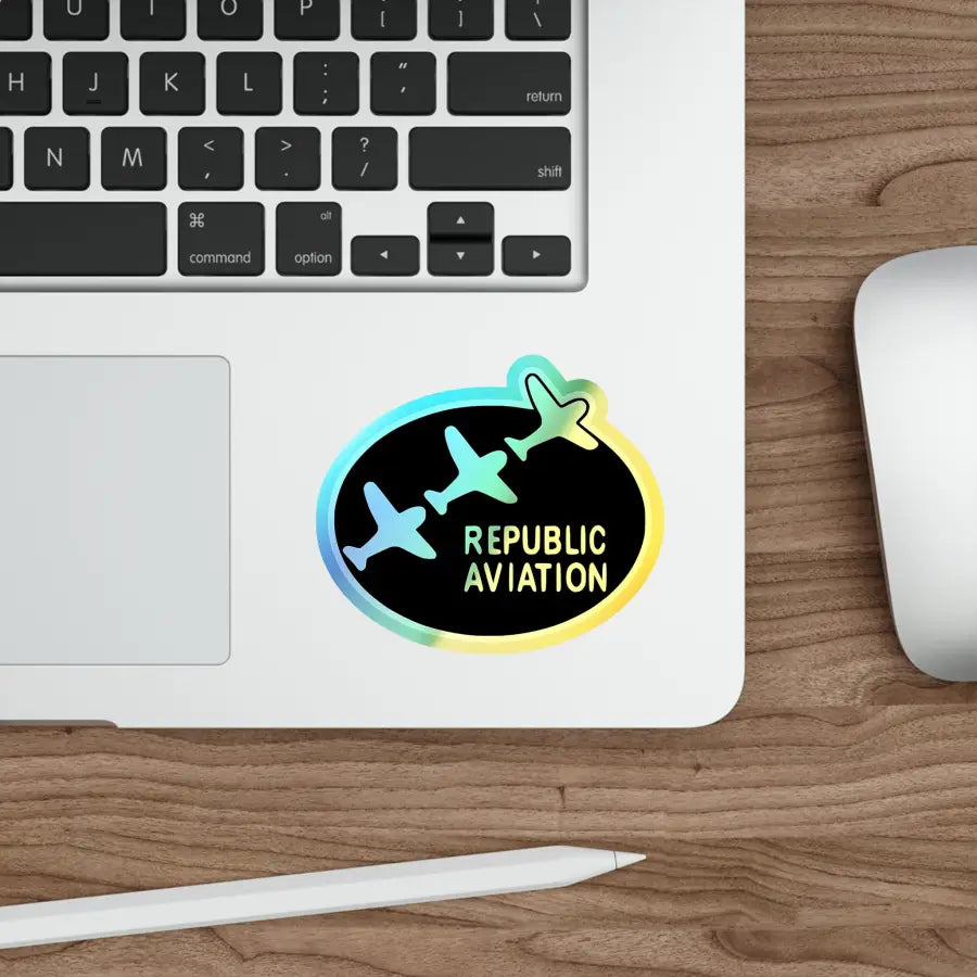 Republic Aviation Holographic Die-Cut Stickers - Paper products - Pilot gifts - WWII warbird t-shirt