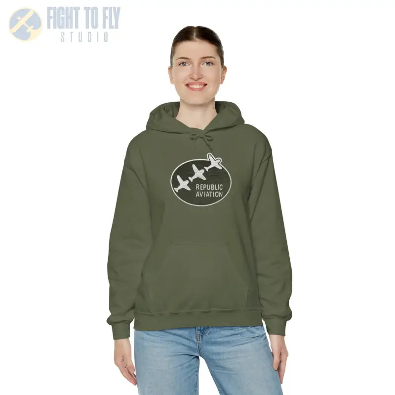Republic Aviation Unisex Heavy Blend™ Hooded Sweatshirt - Comfortable & Stylish Outerwear for Enthusiasts - Hoodie