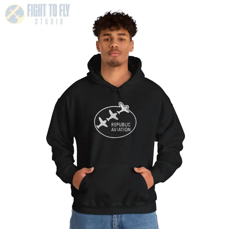 Republic Aviation Unisex Heavy Blend™ Hooded Sweatshirt - Comfortable & Stylish Outerwear for Enthusiasts - Hoodie