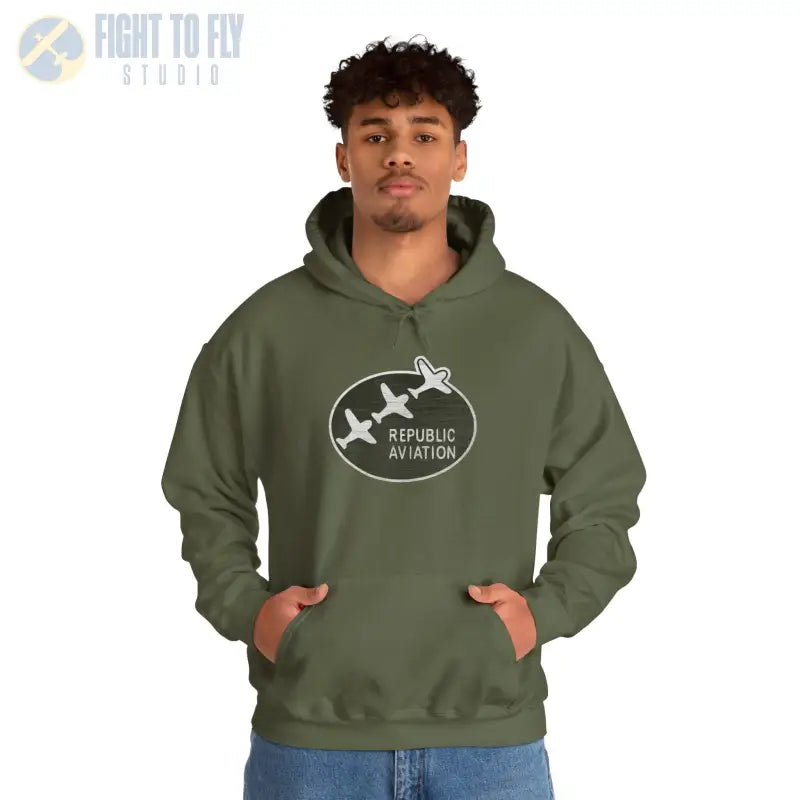 Republic Aviation Unisex Heavy Blend™ Hooded Sweatshirt - Comfortable & Stylish Outerwear for Enthusiasts - Hoodie