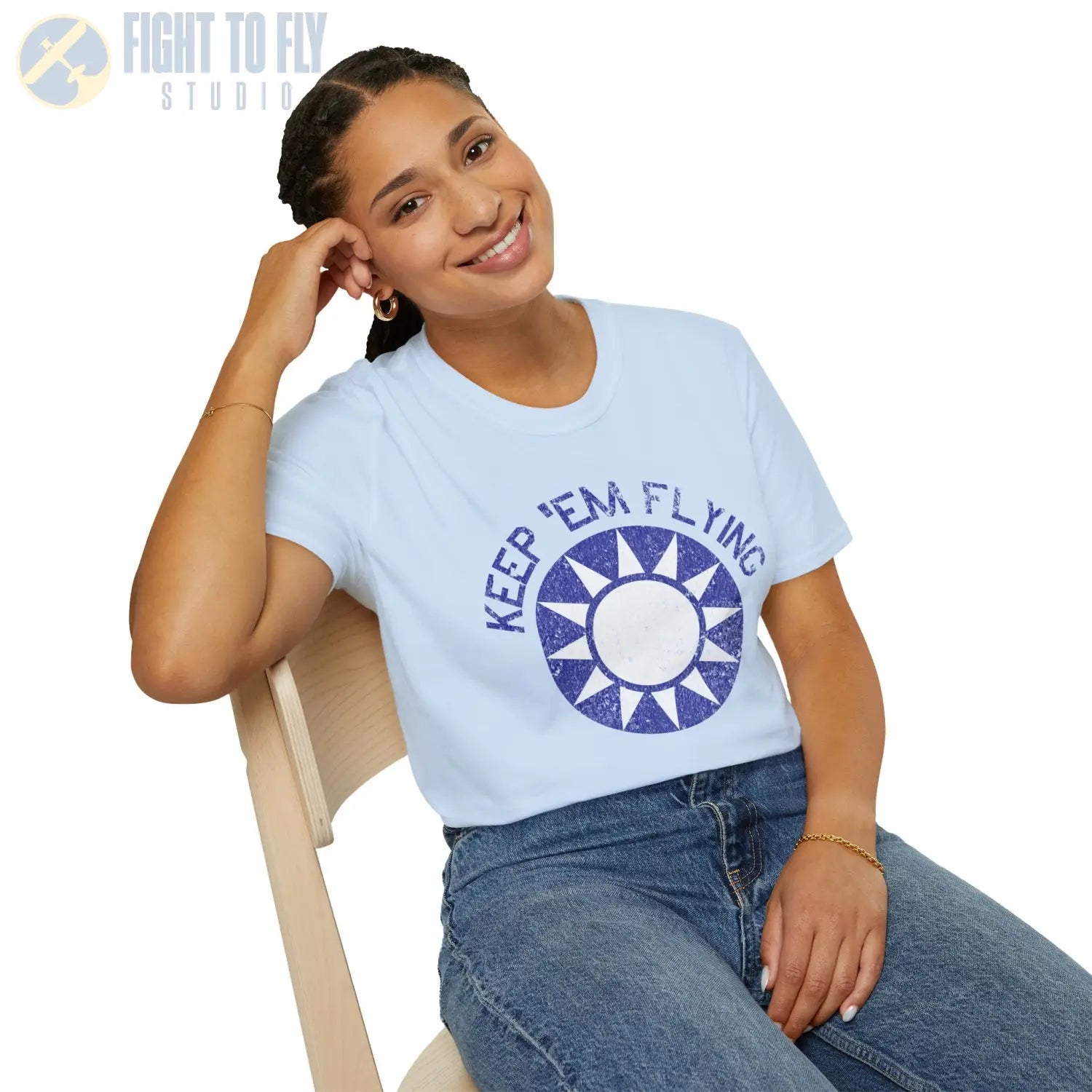 Republic of China Roundel “Keep ’Em Flying” Flying Tigers T Shirt Pilot gifts WWII warbird t shirt