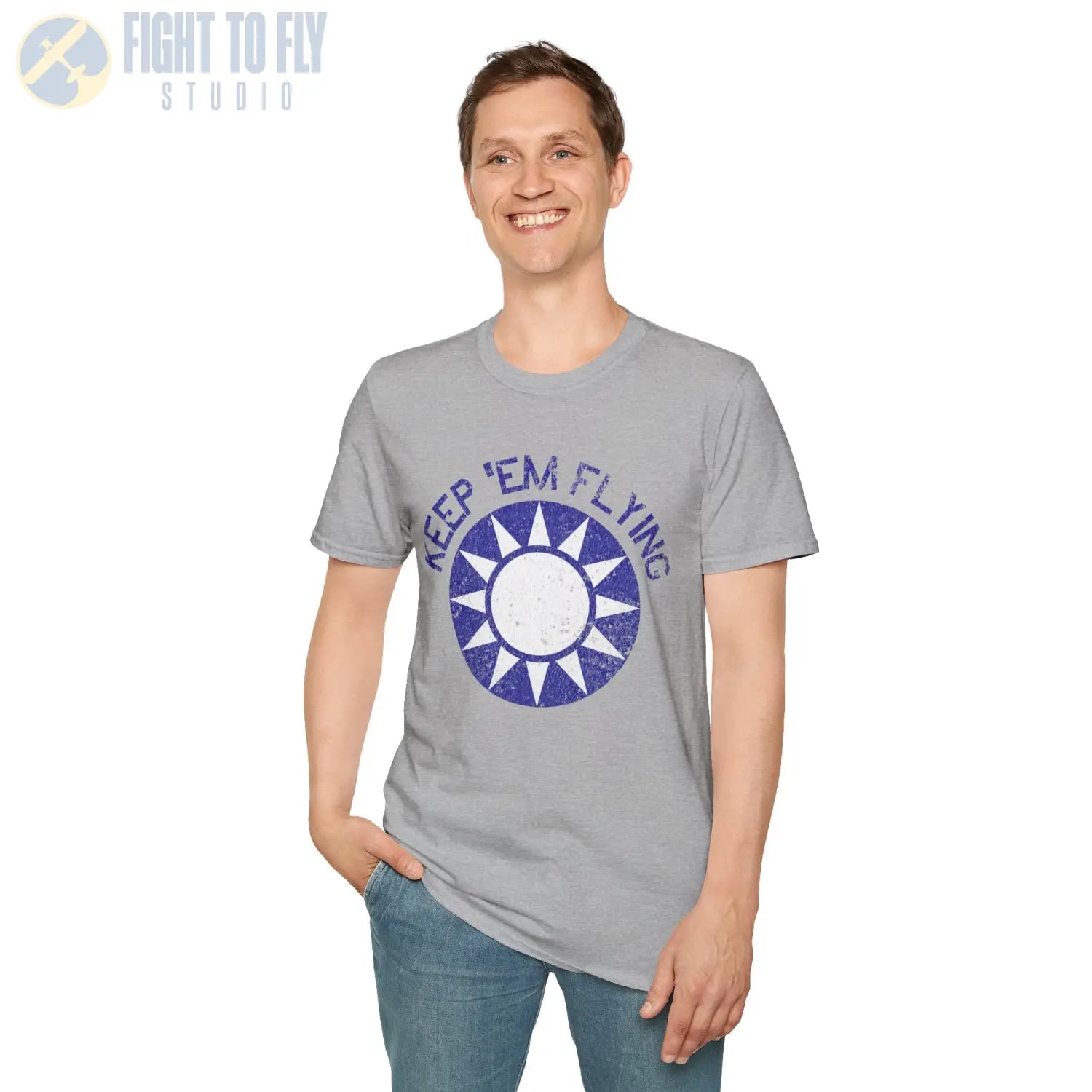Republic of China Roundel “Keep ’Em Flying” Flying Tigers T Shirt Pilot gifts WWII warbird t shirt