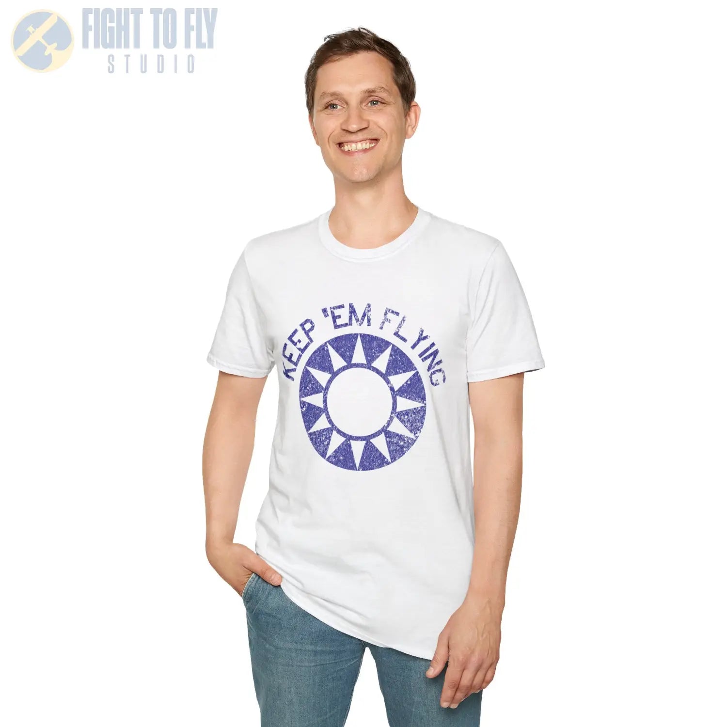 Republic of China Roundel “Keep ’Em Flying” Flying Tigers T Shirt Pilot gifts WWII warbird t shirt