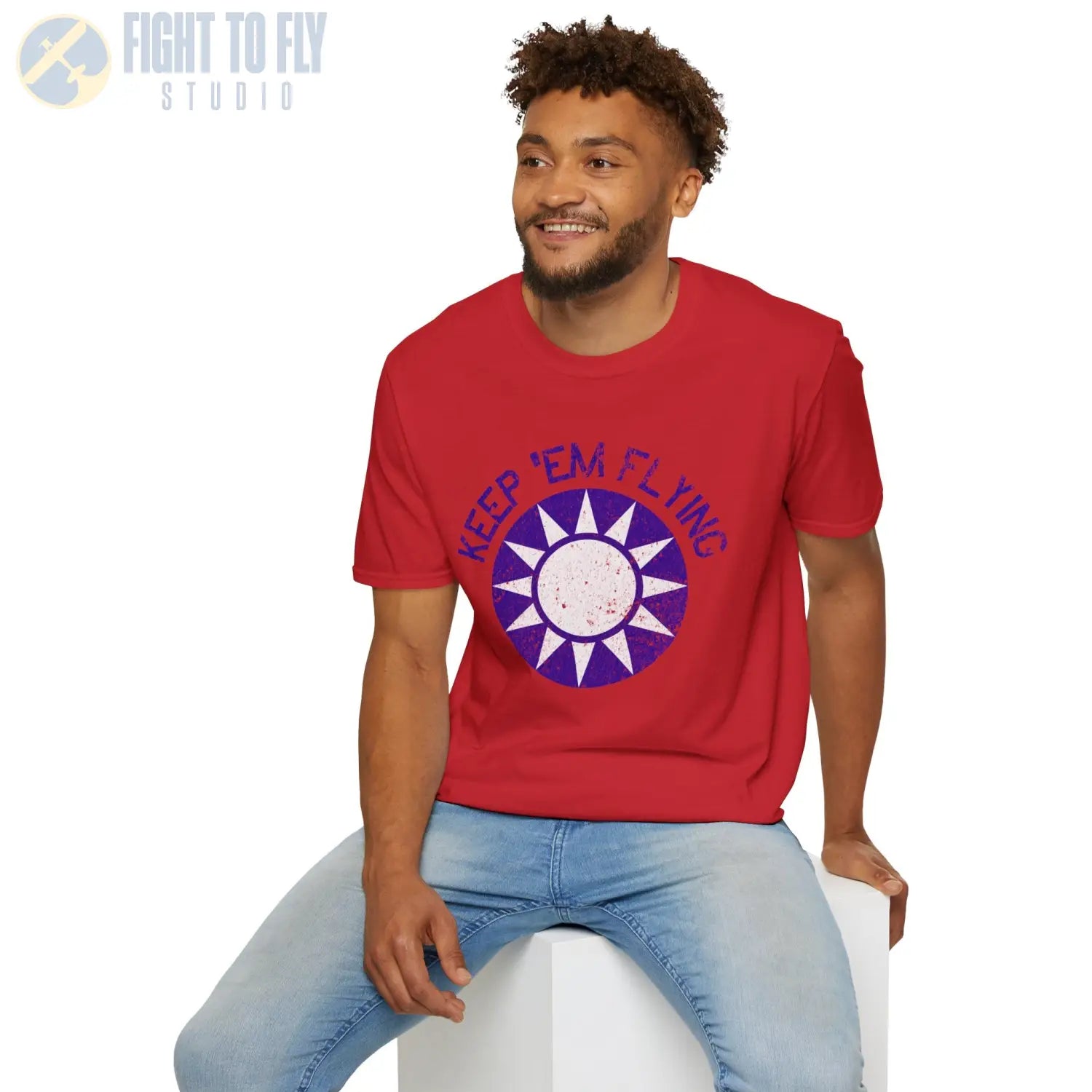 Republic of China Roundel “Keep ’Em Flying” Flying Tigers T Shirt Pilot gifts WWII warbird t shirt