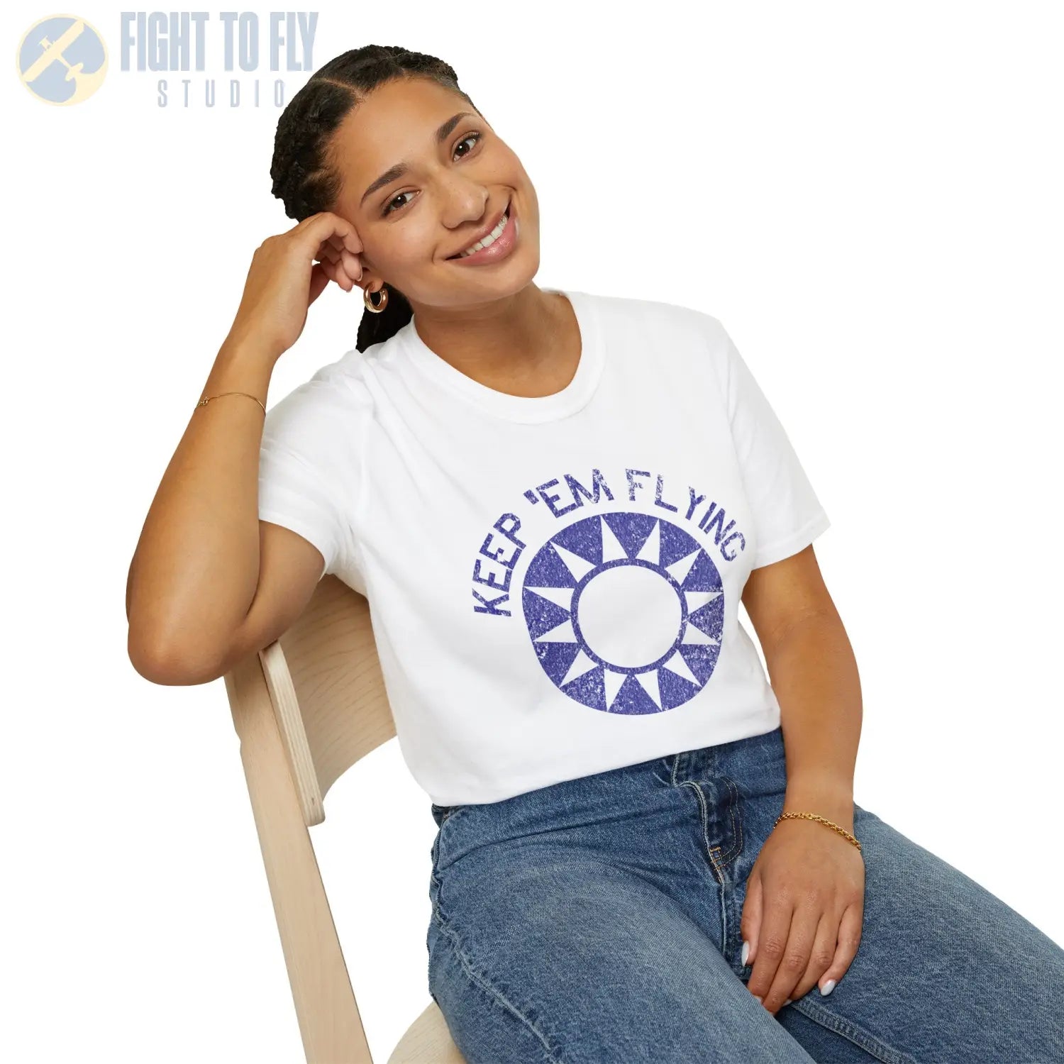 Republic of China Roundel “Keep ’Em Flying” Flying Tigers T Shirt Pilot gifts WWII warbird t shirt