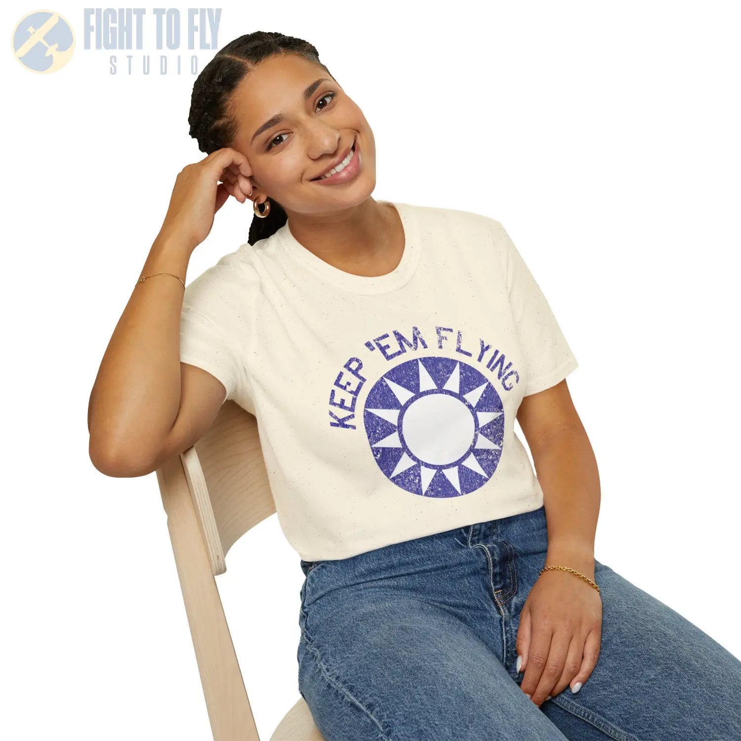Republic of China Roundel “Keep ’Em Flying” Flying Tigers T Shirt Pilot gifts WWII warbird t shirt