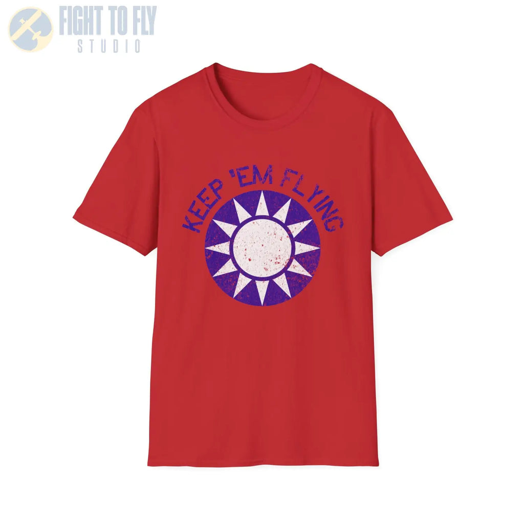 Republic of China Roundel “Keep ’Em Flying” Flying Tigers - T-Shirt - Pilot gifts - WWII warbird t-shirt