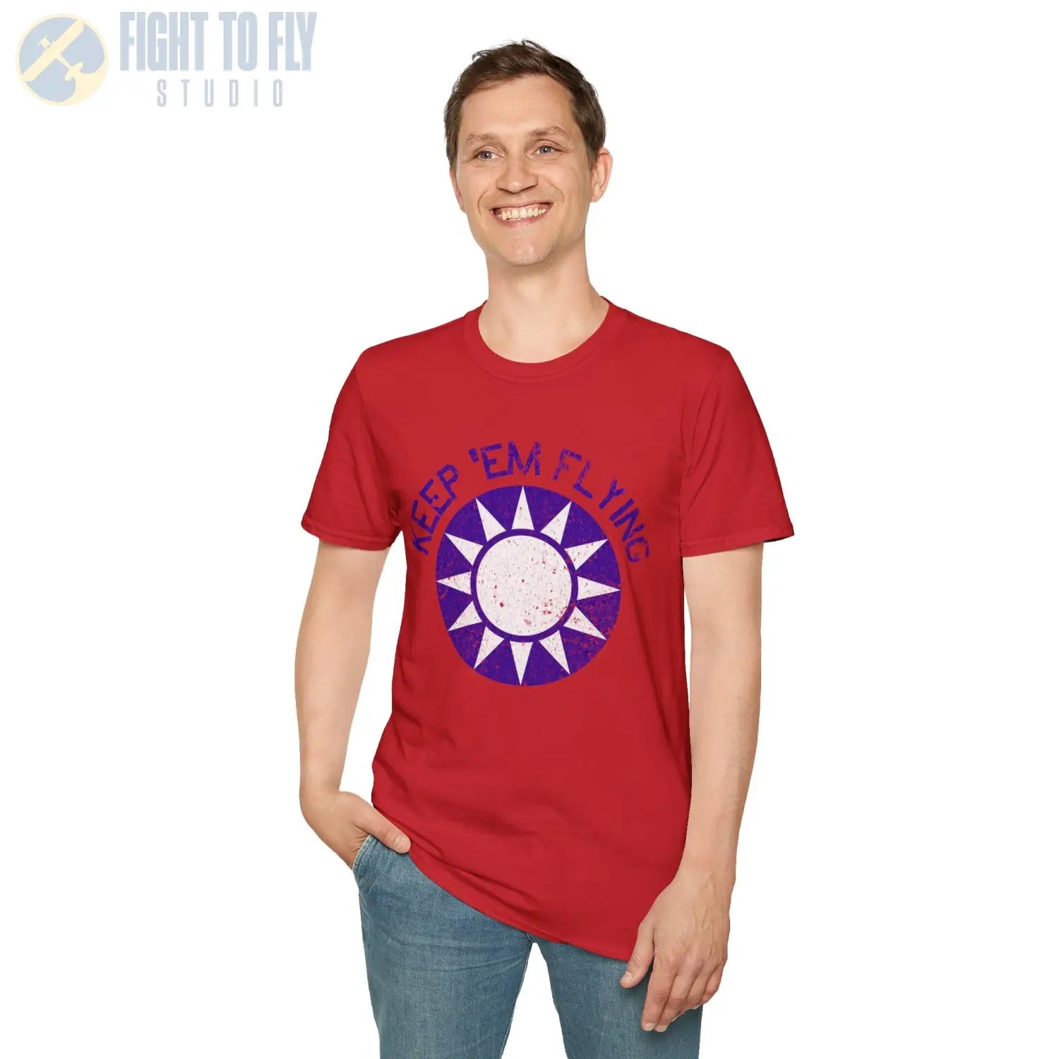 Republic of China Roundel “Keep ’Em Flying” Flying Tigers T Shirt Pilot gifts WWII warbird t shirt