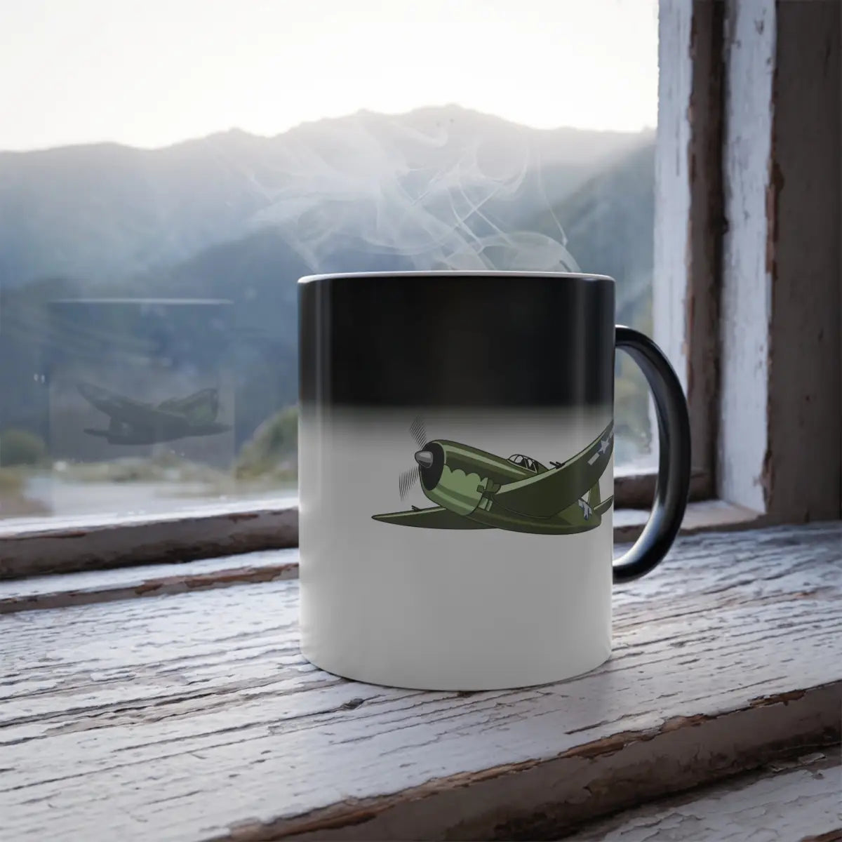 P-47 – WWII Aircraft Mug (Color Changing) - Pilot gifts - warbird t-shirt