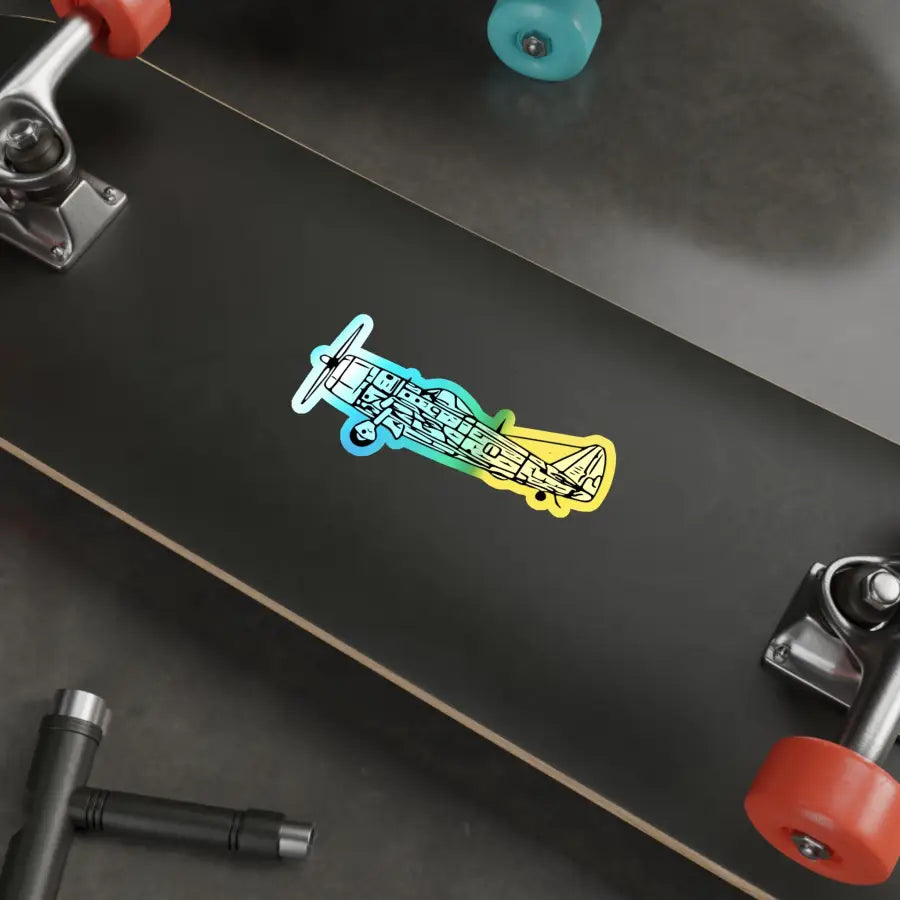 Republic P-47D Bubble Canopy Holographic Die-Cut Airplane Sticker - Paper products - Pilot gifts - WWII warbird t-shirt