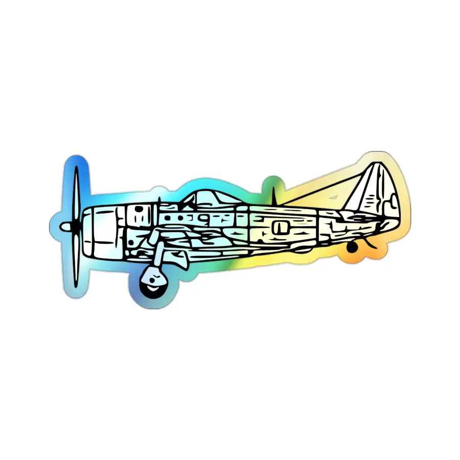 Republic P-47D Bubble Canopy Holographic Die-Cut Airplane Sticker - Paper products - Gifts for pilots - Aviation apparel