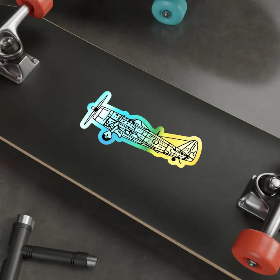 Republic P-47D Bubble Canopy Holographic Die-Cut Airplane Sticker - Paper products - Pilot gifts - WWII warbird t-shirt