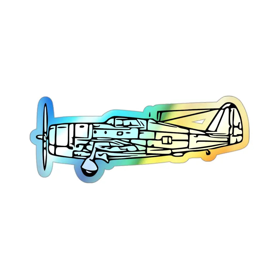 Republic P-47D Razorback Holographic Airplane Die-Cut Sticker - Paper products - Gifts for pilots - Aviation apparel