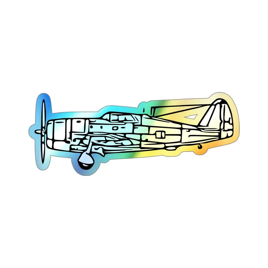 Republic P-47D Razorback Holographic Airplane Die-Cut Sticker - Paper products - Pilot gifts - WWII warbird t-shirt