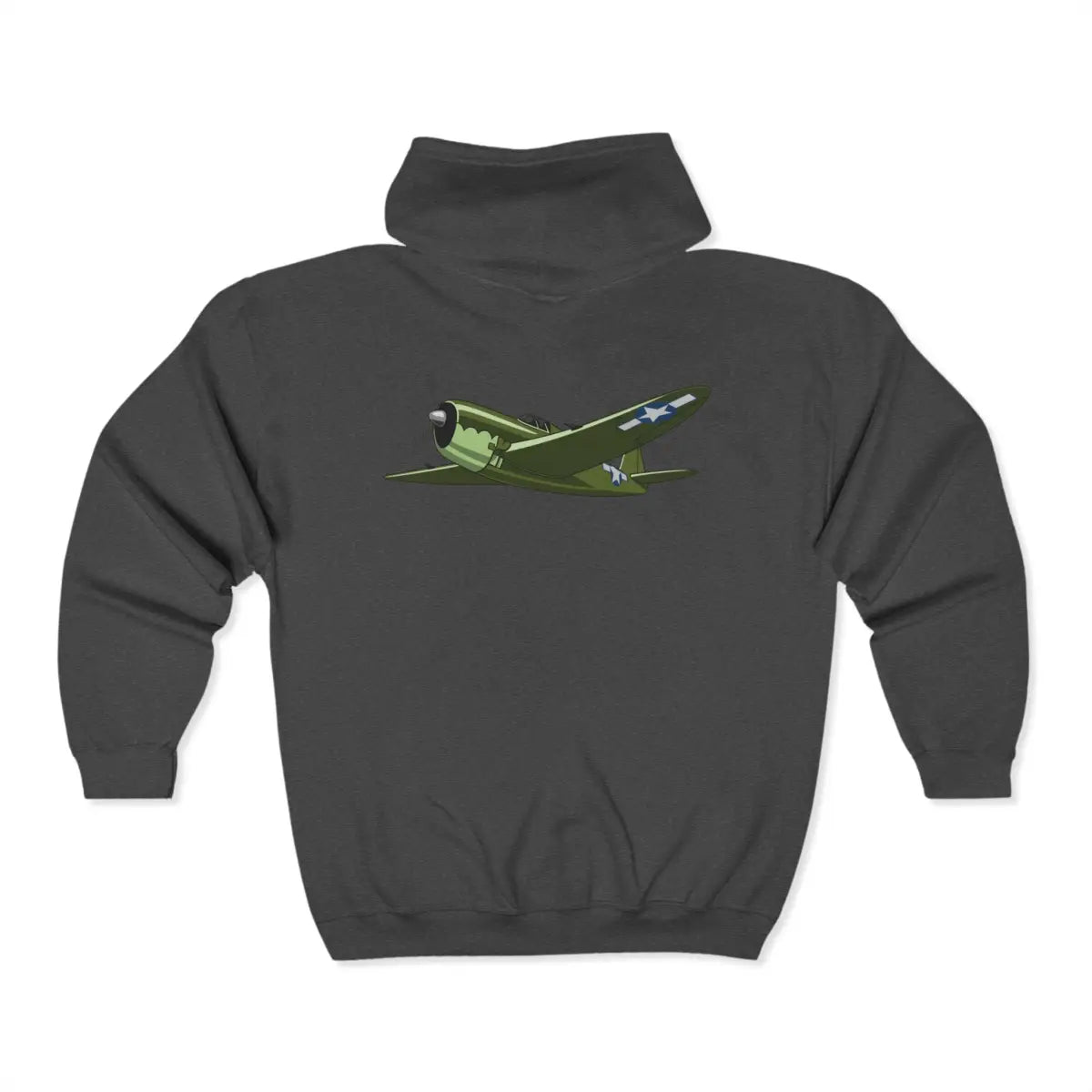 Republic P-47D Thunderbolt Full Zip Hoodie - Gifts for pilots - Aviation apparel