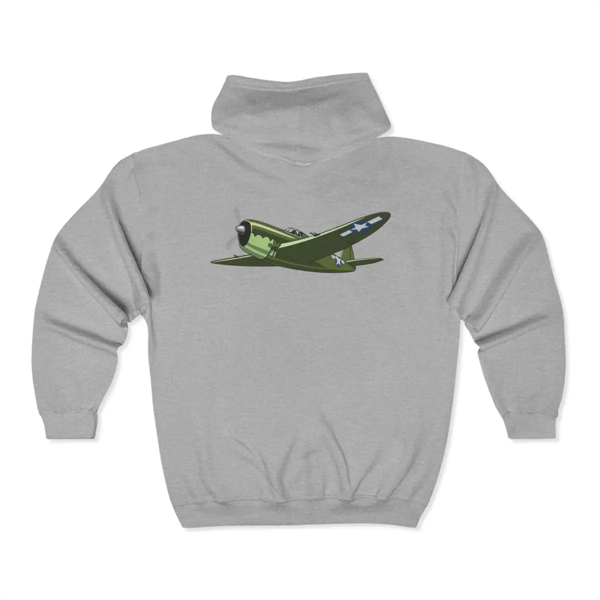 Republic P-47D Thunderbolt Full Zip Hoodie - Gifts for pilots - Aviation apparel