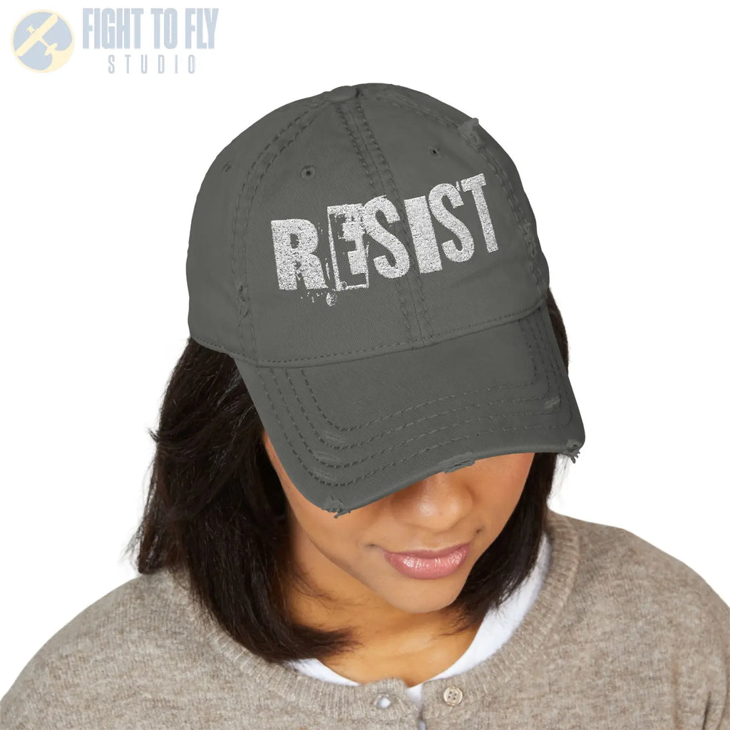 RESIST Hat – Grunge Typography - Hats - Pilot gifts - WWII warbird t-shirt