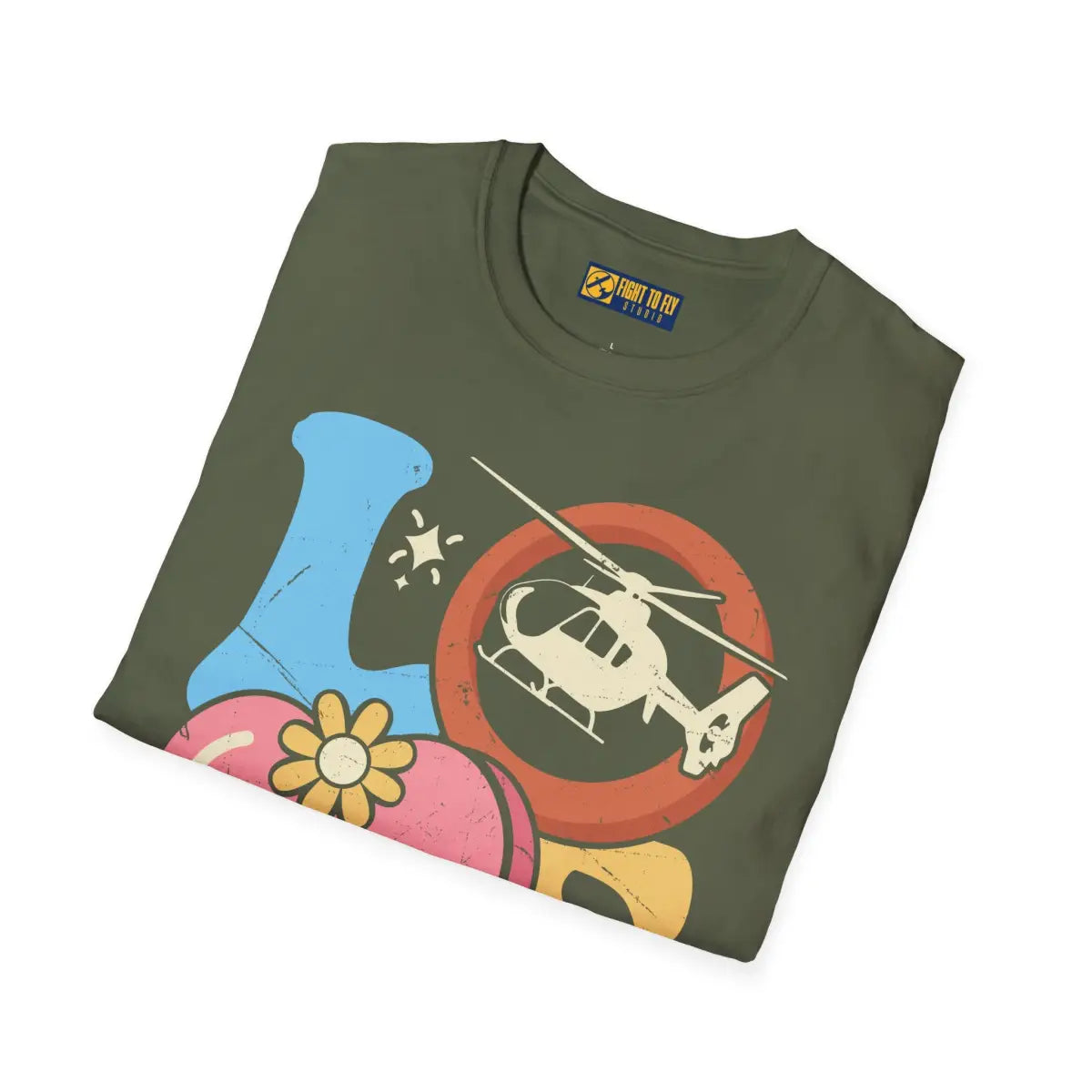 Retro Helicopter Love T-Shirt - Gifts for pilots - Aviation apparel
