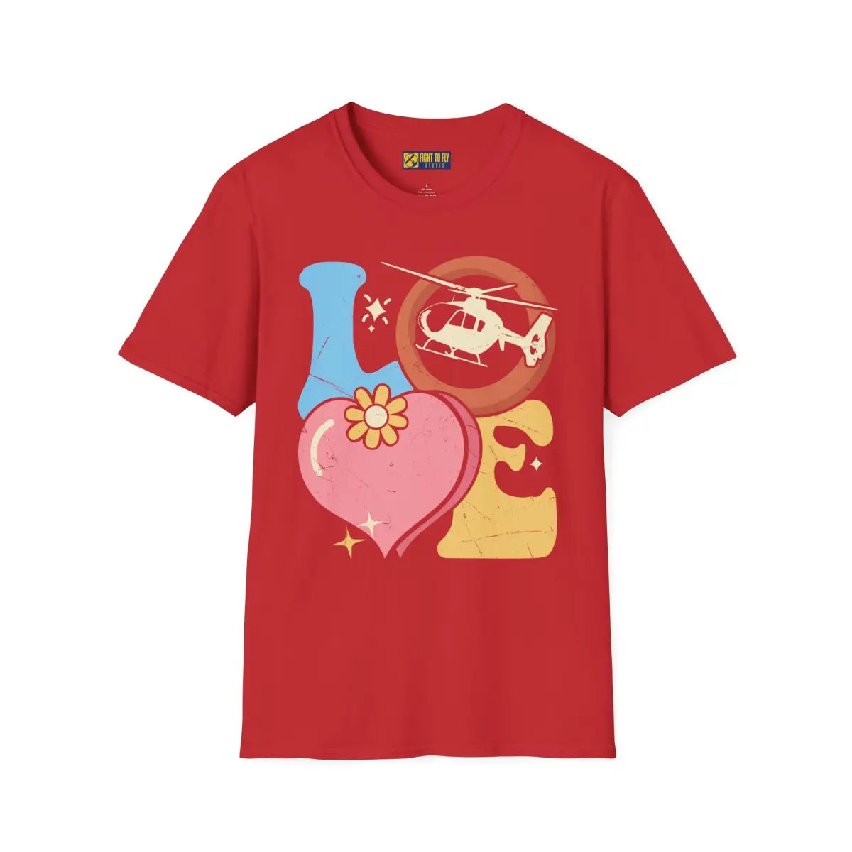 Retro Helicopter Love T-Shirt - Pilot gifts - WWII warbird t-shirt