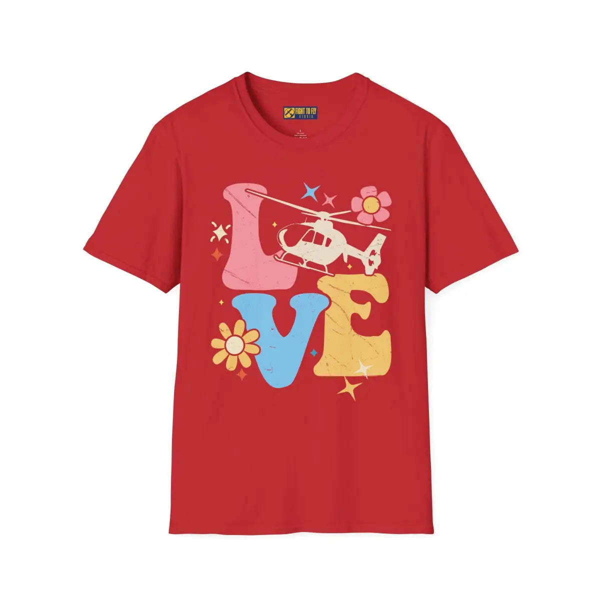 Retro Love Helicopter T-Shirt - Gifts for pilots - Aviation apparel