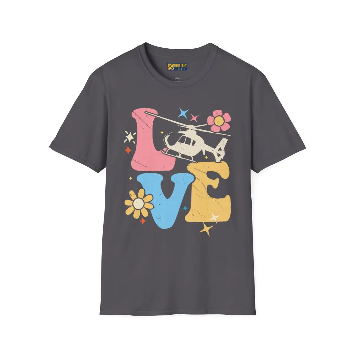 Retro Love Helicopter T-Shirt - Gifts for pilots - Aviation apparel