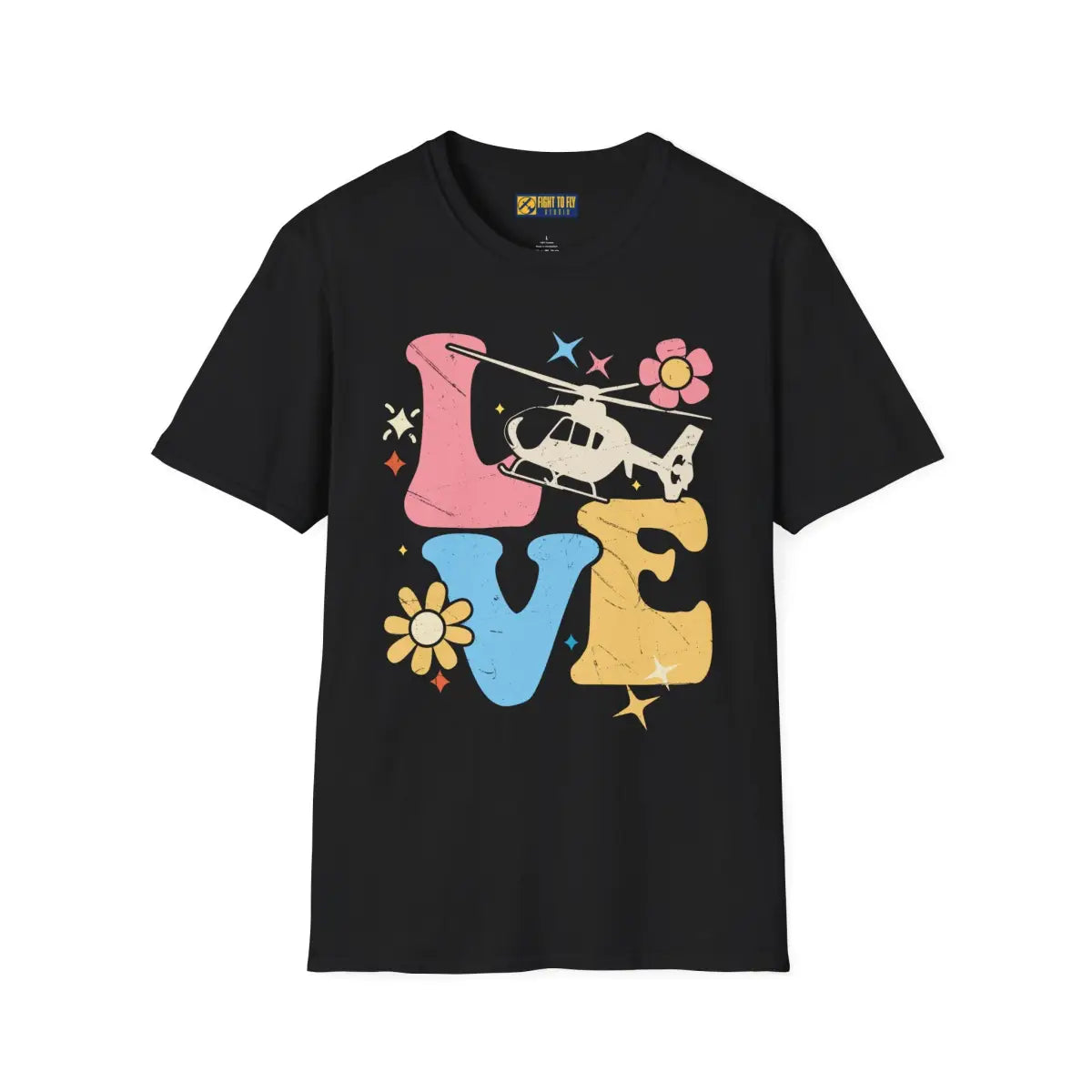 Retro Love Helicopter T-Shirt - Gifts for pilots - Aviation apparel