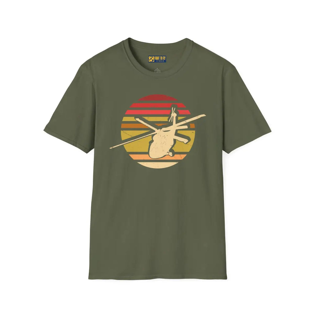 Retro Vibe Helicopter Graphic T-shirt - T-Shirt - Pilot gifts - WWII warbird t-shirt