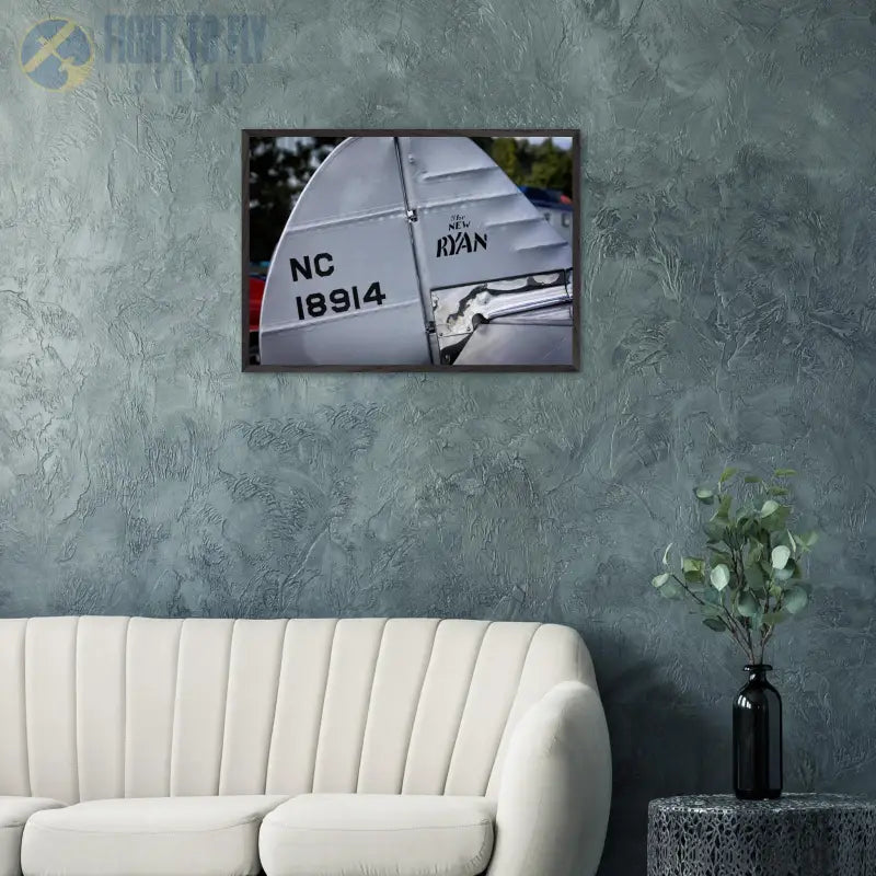 Ryan S-C-W-145 Rudder Closeup – Framed Vintage Aircraft Print - Material - Gifts for pilots - Aviation apparel