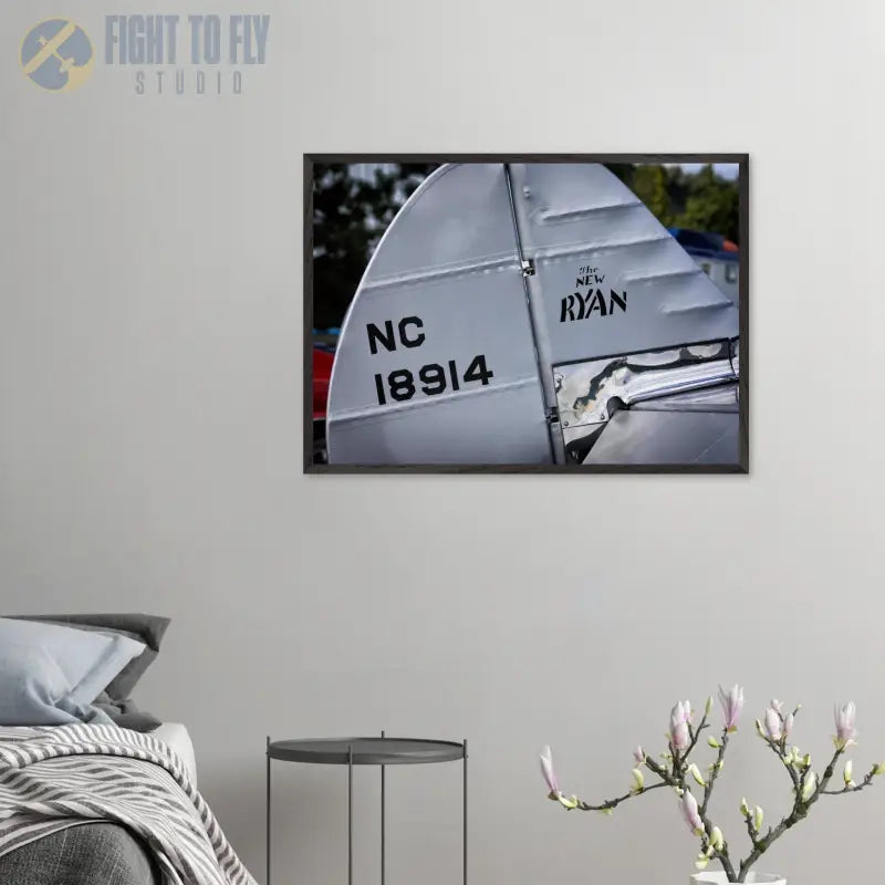 Ryan S-C-W-145 Rudder Closeup – Framed Vintage Aircraft Print - Material - Gifts for pilots - Aviation apparel