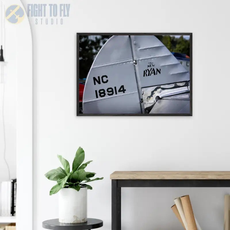 Ryan S-C-W-145 Rudder Closeup – Framed Vintage Aircraft Print - Material - Gifts for pilots - Aviation apparel