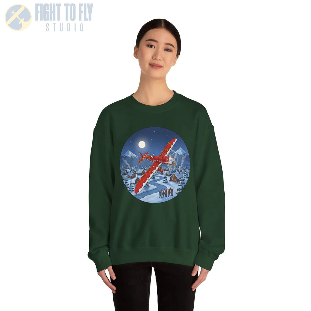 Ryan ST-A (Variation 2) with Santa at the Controls – Holiday Sweater - Sweatshirt - Pilot gifts - WWII warbird t-shirt